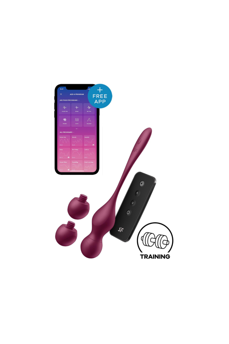 Wibrujące Kulki Love Birds Vary Connect App Wine Red Satisfyer