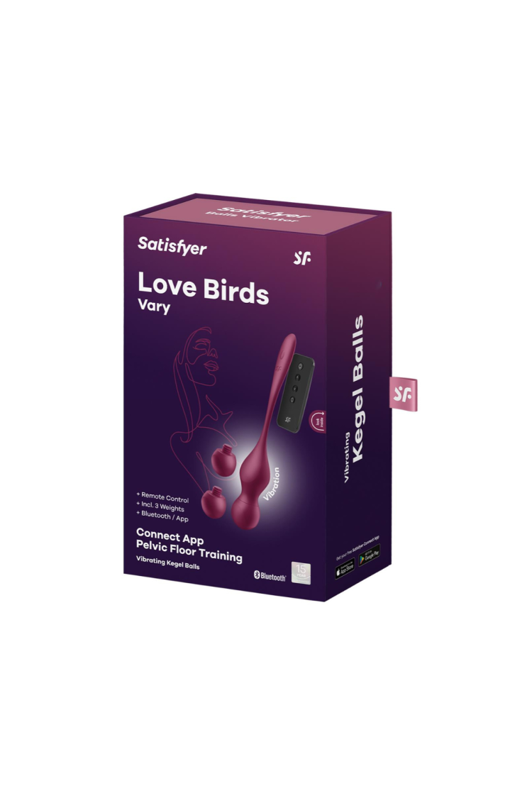 Wibrujące Kulki Love Birds Vary Connect App Wine Red Satisfyer