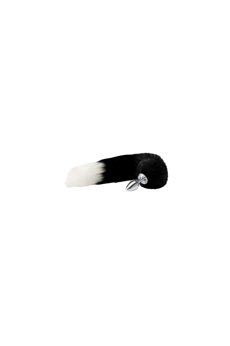Korek Analny Lisi Ogon Metal Plug Black Indigo Fox Tail Whipsmart