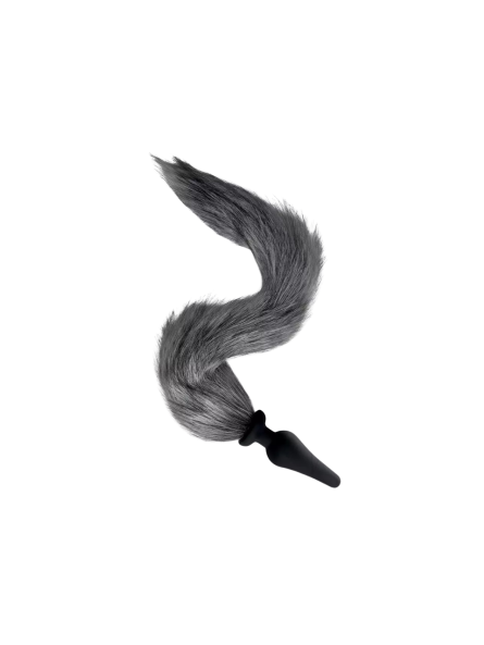 Zestaw Lis Korek Analny I Uszy Plug Grey Fox Tail Set Whipsmart