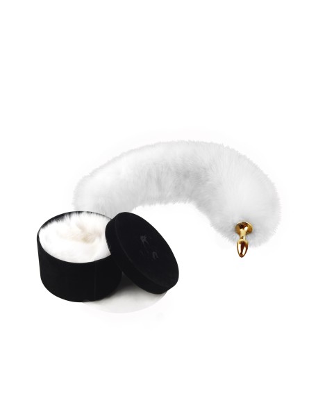 Odczepiany Metalowy Korek Z Lisim Ogonem Upko Fox Fur Tail Small Butt Plug UPKO