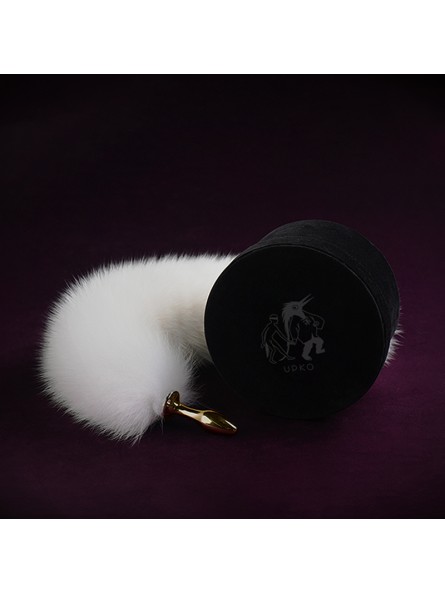 Odczepiany Metalowy Korek Z Lisim Ogonem Upko Fox Fur Tail Small Butt Plug UPKO