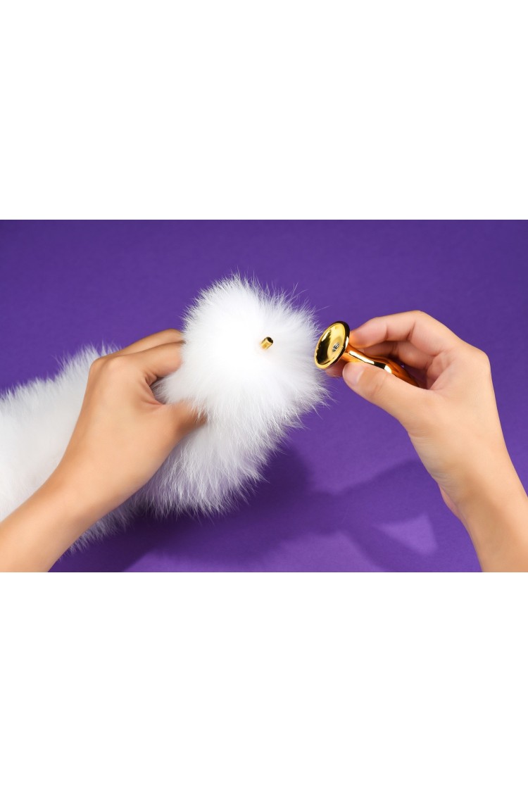 Odczepiany Metalowy Korek Z Lisim Ogonem Upko Fox Fur Tail Small Butt Plug UPKO