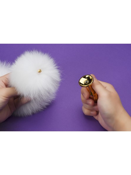 Odczepiany Metalowy Korek Z Lisim Ogonem Upko Fox Fur Tail Small Butt Plug UPKO