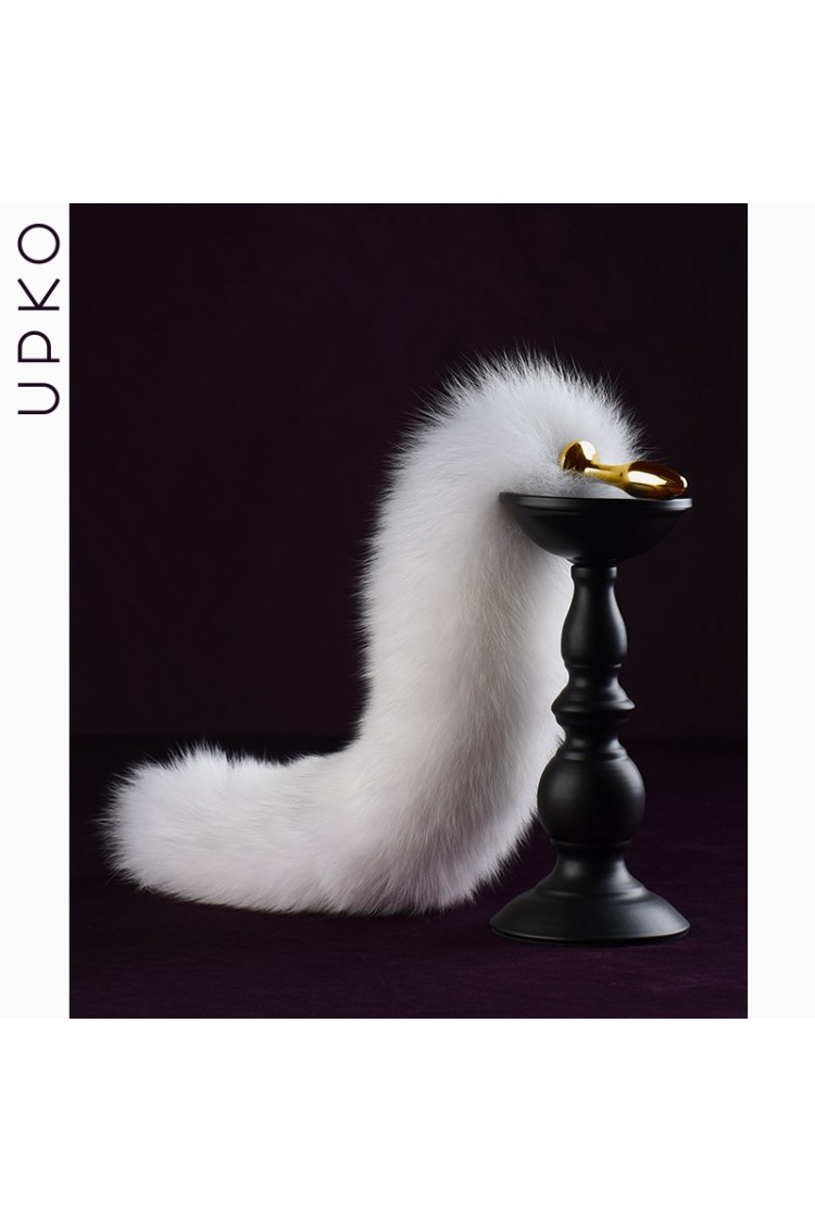 Odczepiany Metalowy Korek Z Lisim Ogonem Upko Fox Fur Tail Small Butt Plug UPKO