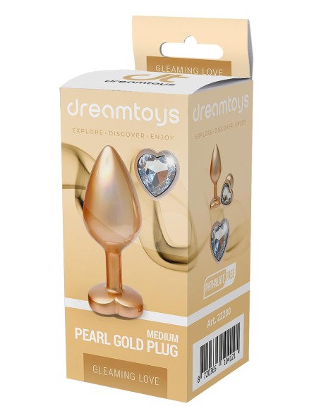Korek Analny Gleaming Love Pearl Gold Plug Medium Dreamtoys