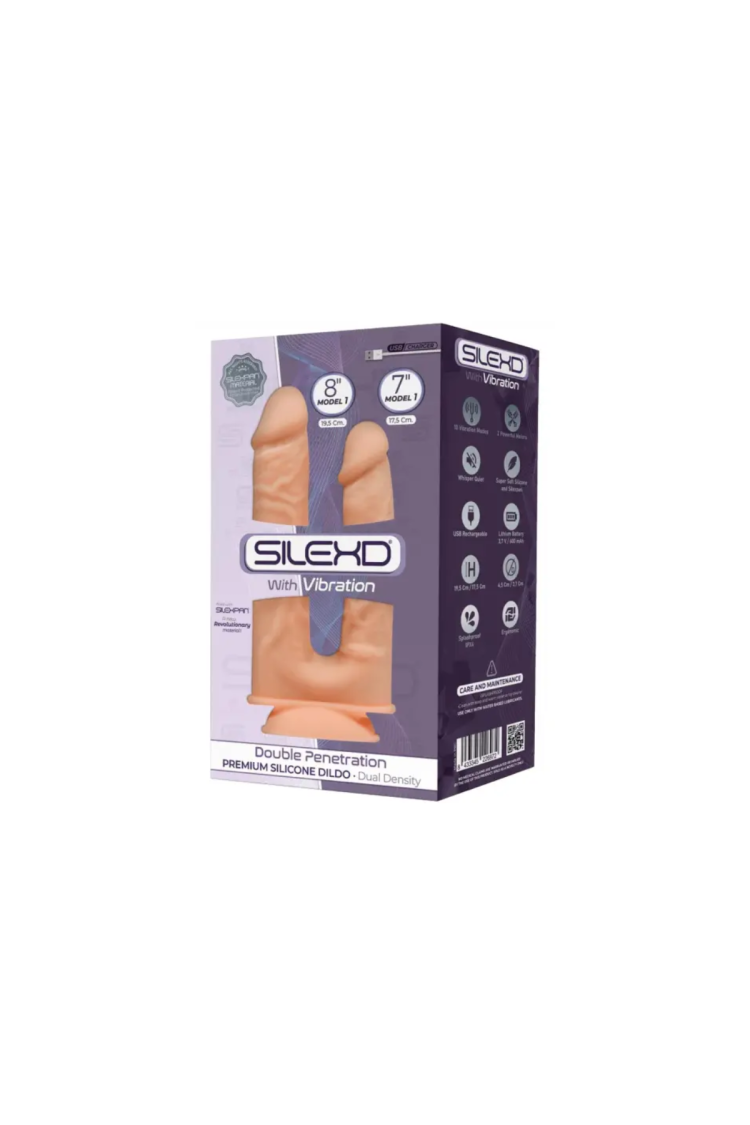 Podwójny Wibrator Double Penetration 18-20 Cm Vibration + Lrs Flesh Silexd