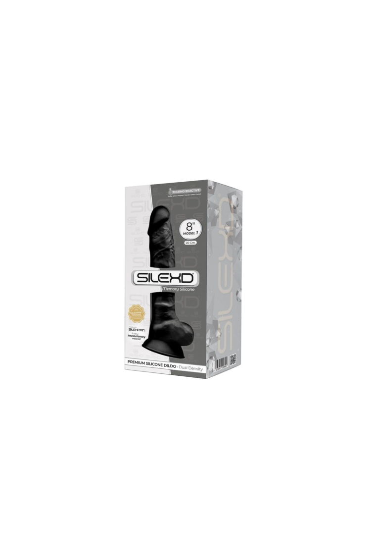 Silikonowe Dildo Model 1 20 Cm Black Silexd