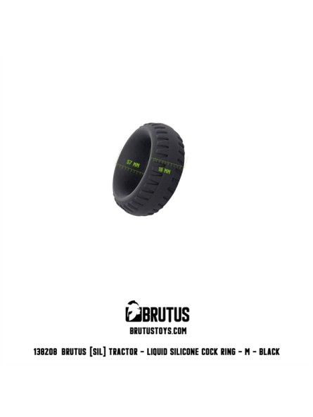 Pierścień erekcyjny Tractor Liquid Silicone Cock Ring Black M Brutus