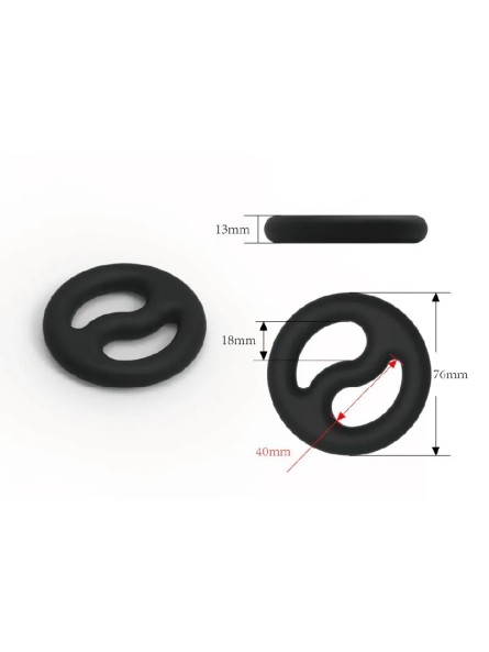 Pierścień erekcyjny Yin-Yang Cock And Ball Duo Ring Brutus