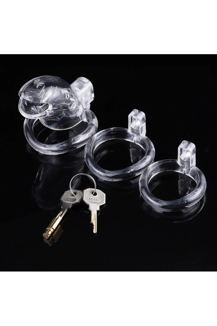 Pas cnoty Shark Cage Chastity Cage Clear Brutus
