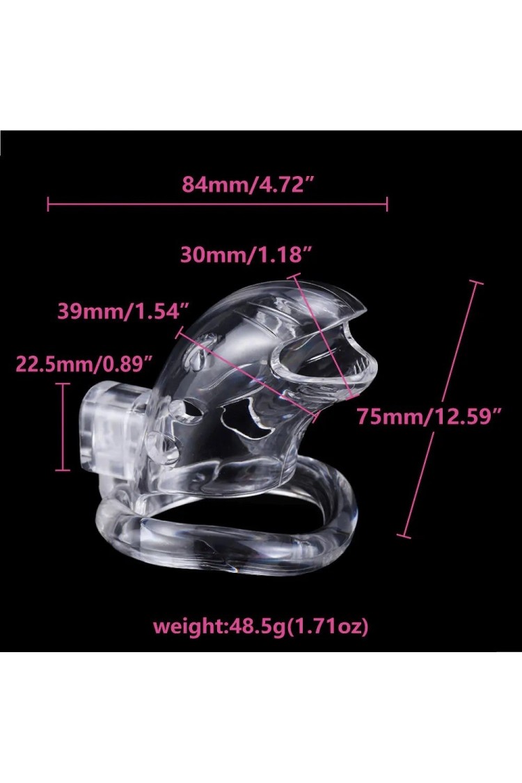 Pas cnoty Shark Cage Chastity Cage Clear Brutus