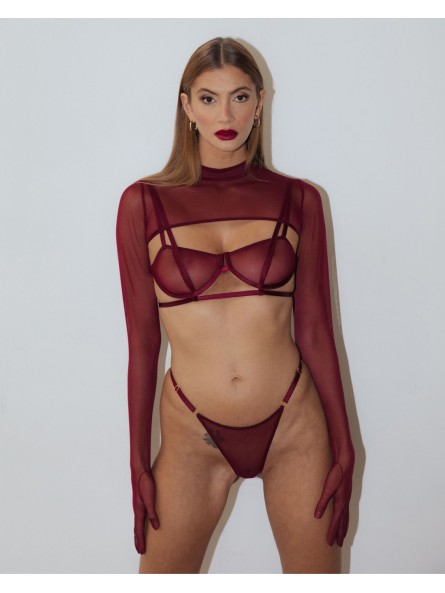 Vivien Burgundy Top Xs/S Promees