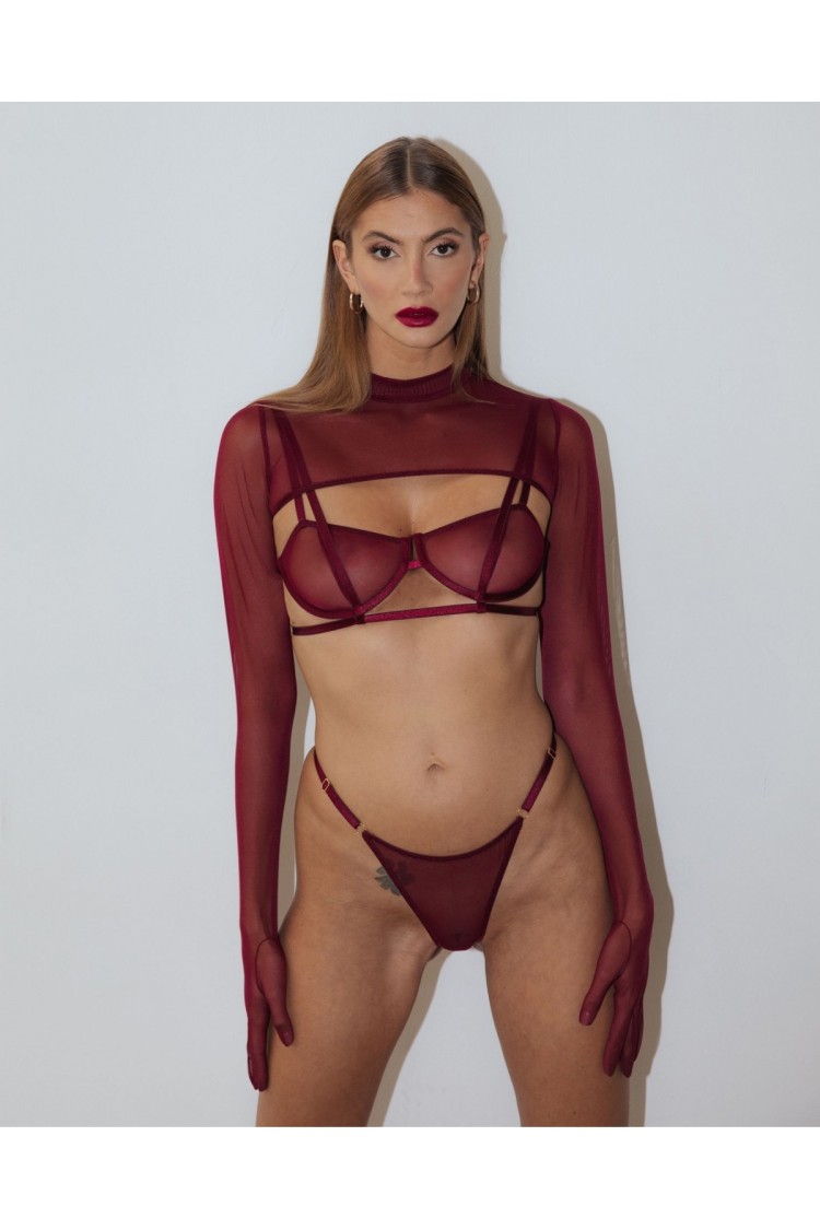 Vivien Burgundy Top Xs/S Promees