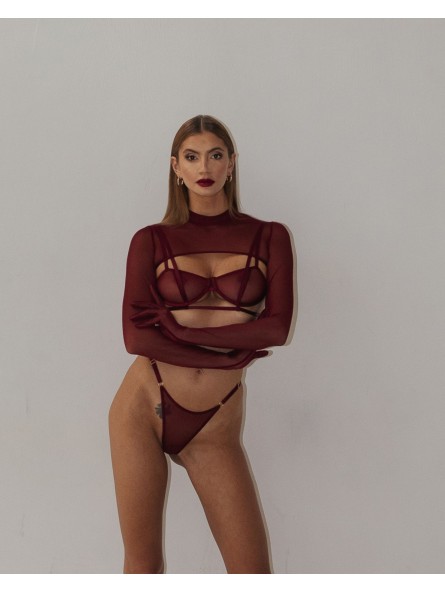 Vivien Burgundy Top Xs/S Promees