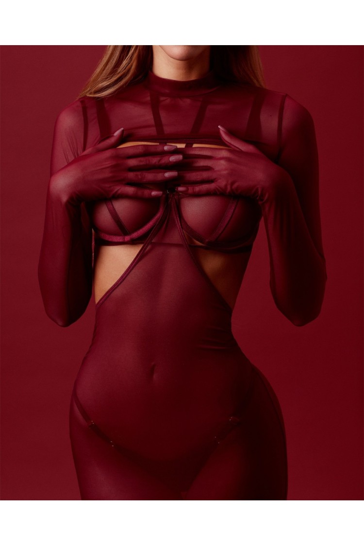 Vivien Burgundy Top Xs/S Promees