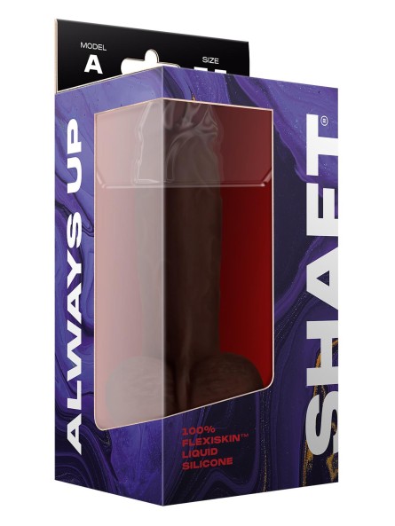 Dildo Na Przyssawce Dong With Balls Mahogany Shaft