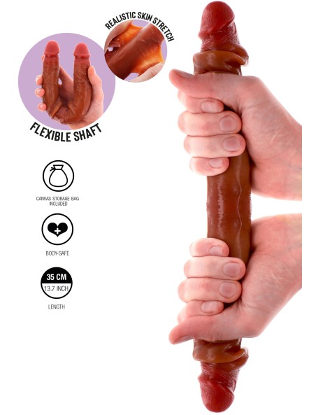 Podwójne Dildo Toyjoy Get Real Silicone Foreskin Double Dong 35Cm TOYJOY
