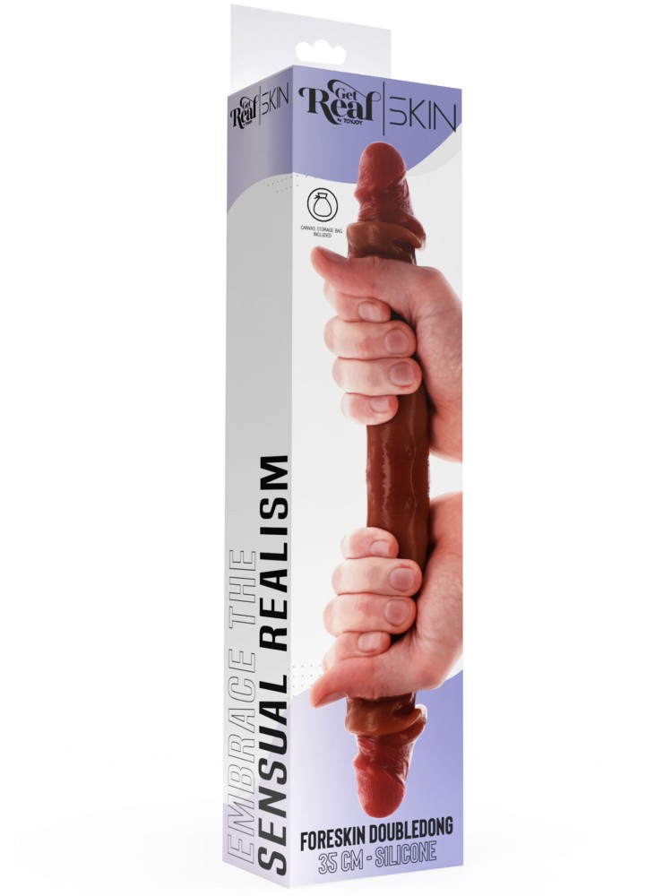 Podwójne Dildo Toyjoy Get Real Silicone Foreskin Double Dong 35Cm TOYJOY