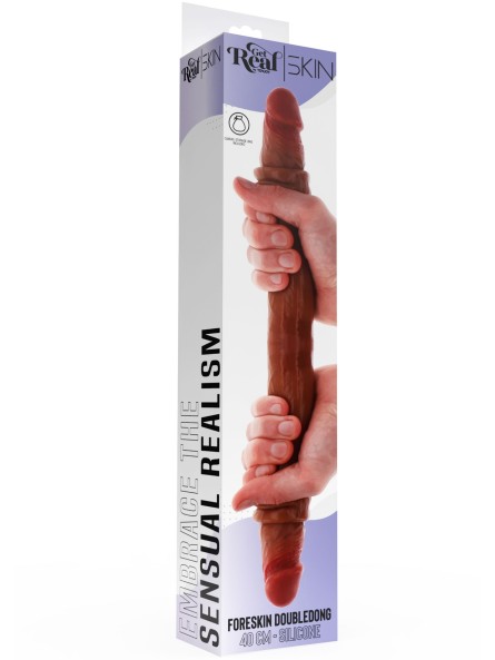 Podwójne Dildo Toyjoy Get Real Silicone Foreskin Double Dong 40Cm TOYJOY