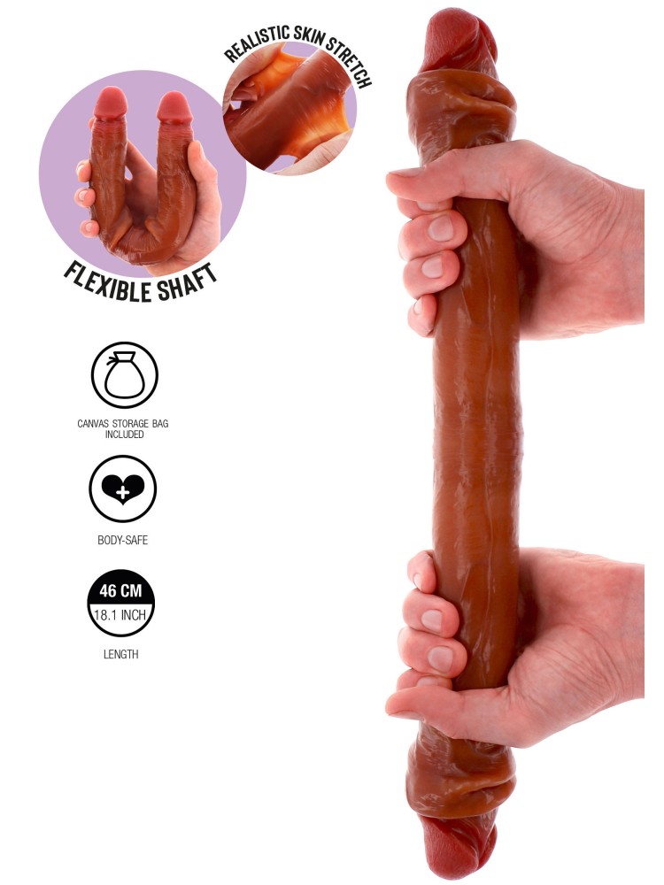 Podwójne Dildo Toyjoy Get Real Silicone Foreskin Double Dong 46Cm TOYJOY