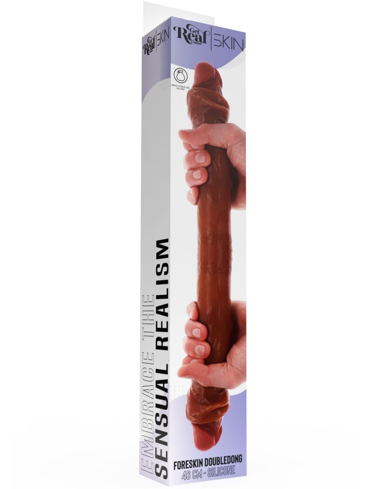 Podwójne Dildo Toyjoy Get Real Silicone Foreskin Double Dong 46Cm TOYJOY