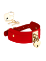 Obróżka Z Kłódką Heart Lock & Key Collar Burgundy/Gold Kinky Diva