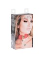 Obróżka Z Kłódką Heart Lock & Key Collar Burgundy/Gold Kinky Diva