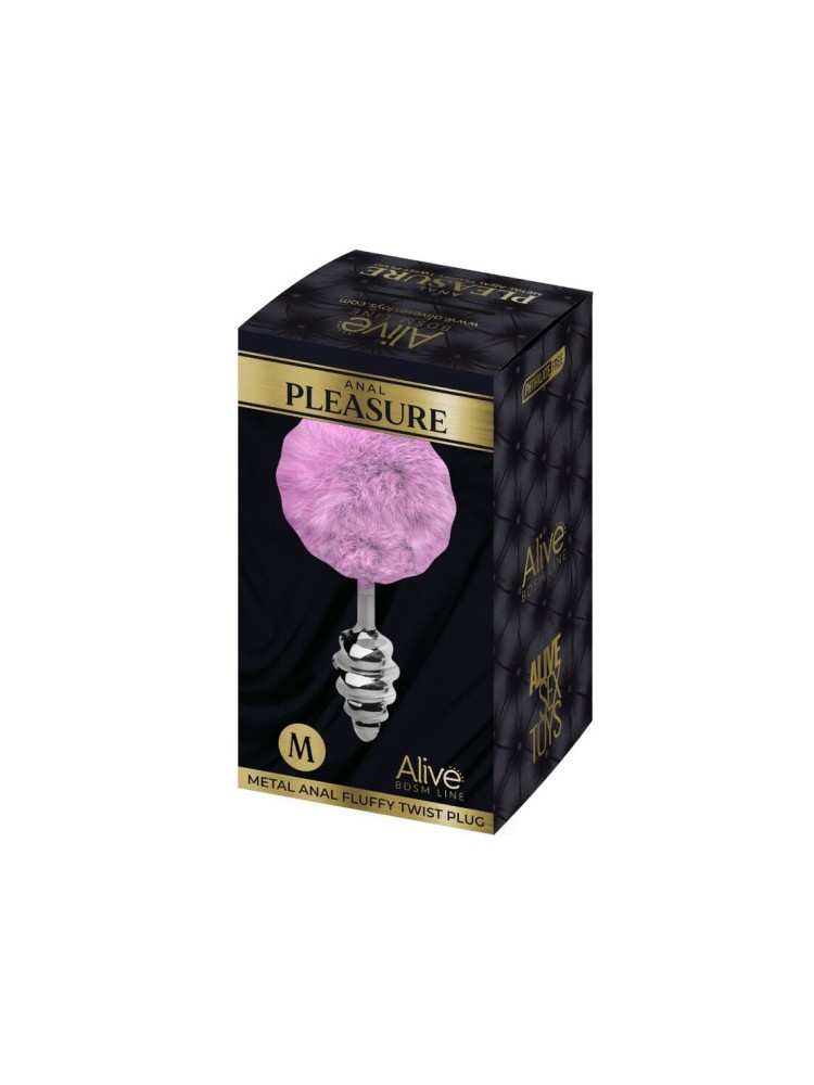 Korek Analny Z Ogonkiem Metal Anal Fluffy Twist Plug Lila M Alive