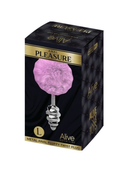 Korek Analny Z Ogonkiem Metal Anal Fluffy Twist Plug Lila L Alive