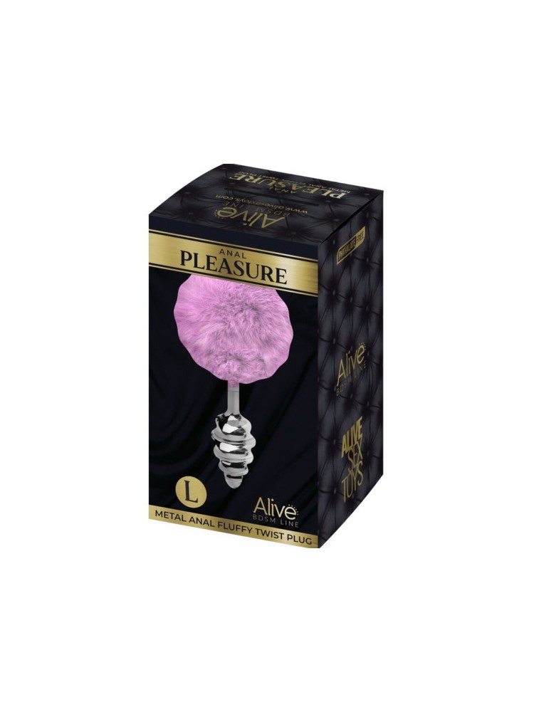 Korek Analny Z Ogonkiem Metal Anal Fluffy Twist Plug Lila L Alive