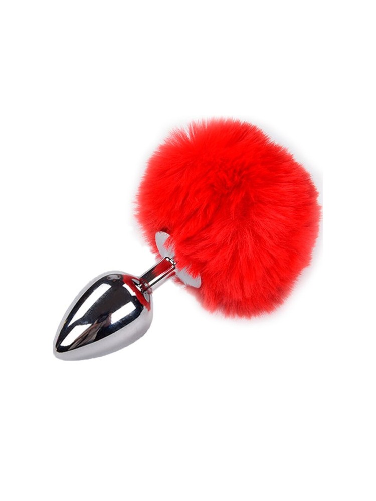 Korek Analny Z Ogonkiem Metal Anal Fluffy Plug Red S Alive
