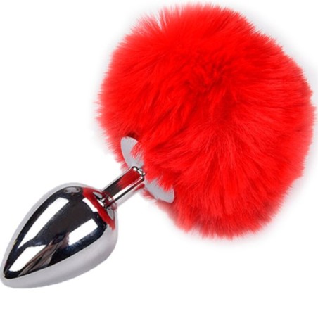 Korek Analny Z Ogonkiem Metal Anal Fluffy Plug Red M Alive