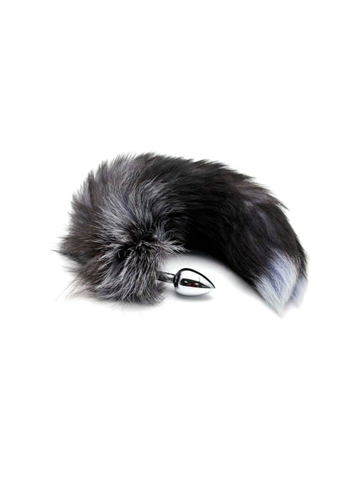 Korek Analny Lisi Ogon Black & White Fox Tail S Alive