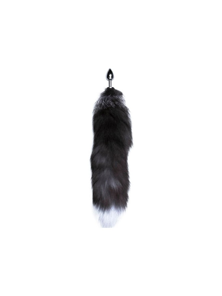 Korek Analny Lisi Ogon Black & White Fox Tail S Alive
