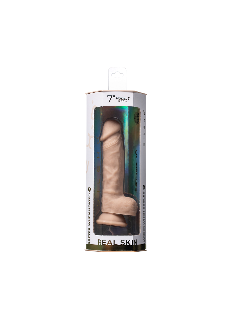 Dildo Z Przyssawką 17,8 Cm Real Skin Model 1 7" Flesh Silexd