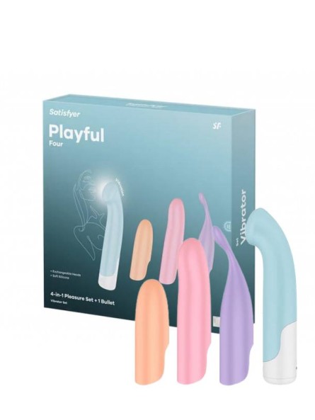 Wibrator Z Wymiennymi Nakładkami Playful Four Satisfyer