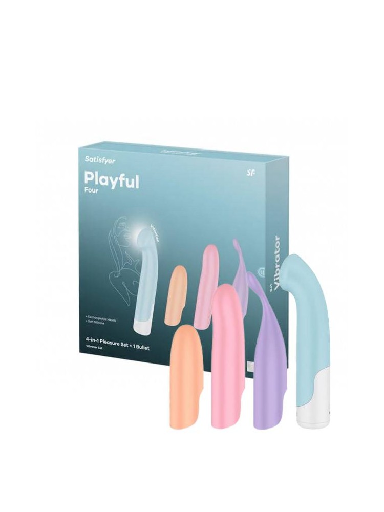 Wibrator Z Wymiennymi Nakładkami Playful Four Satisfyer
