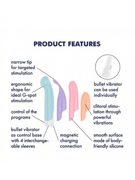 Wibrator Z Wymiennymi Nakładkami Playful Four Satisfyer