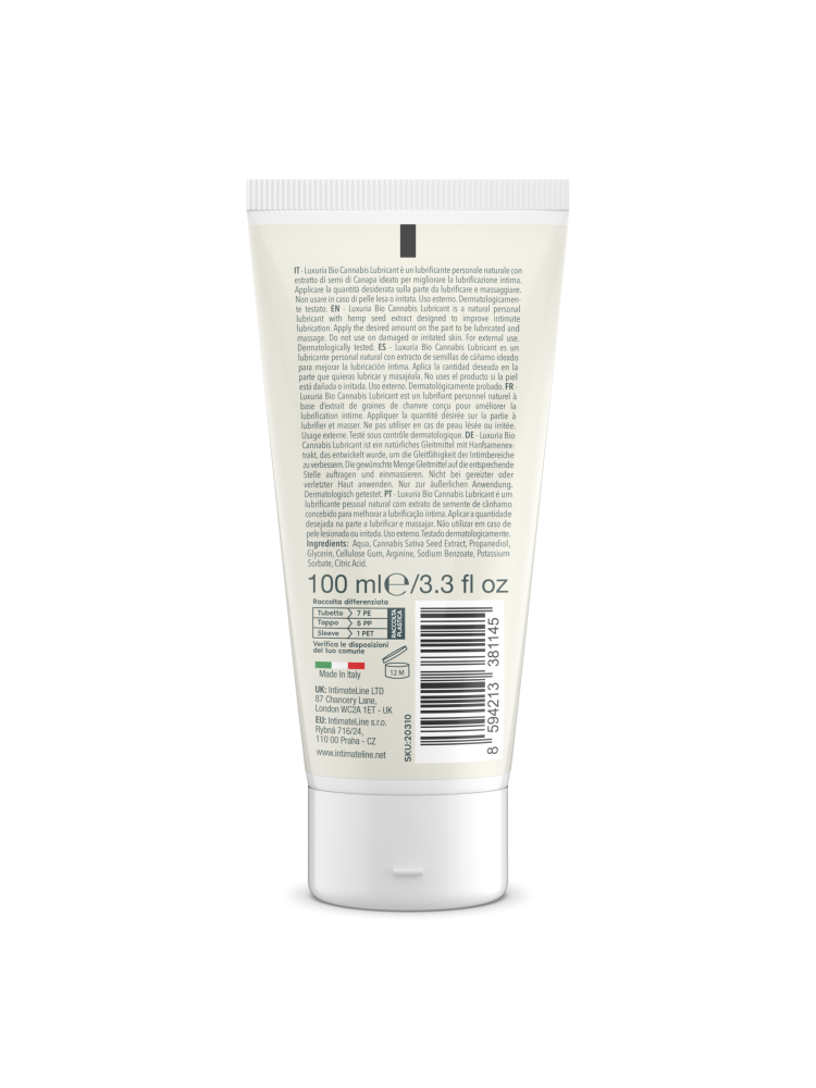 Luxuria Bio Cannabis Lubricant 100 Ml IntimateLine