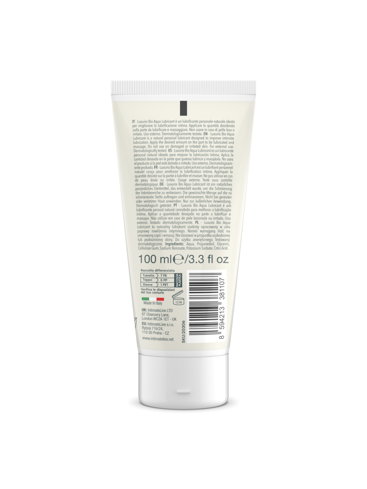 Lubrykant Wodny Luxuria Bio Aqua Lubricant 100 Ml IntimateLine