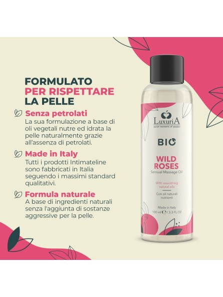 Olejek Do Masażu Luxuria Bio Oil Wild Roses 100 Ml IntimateLine