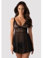 Idillia Babydoll Ze Stringami Czarna L/Xl Obsessive