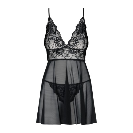 Idillia Babydoll Czarna 2Xl/3Xl Obsessive