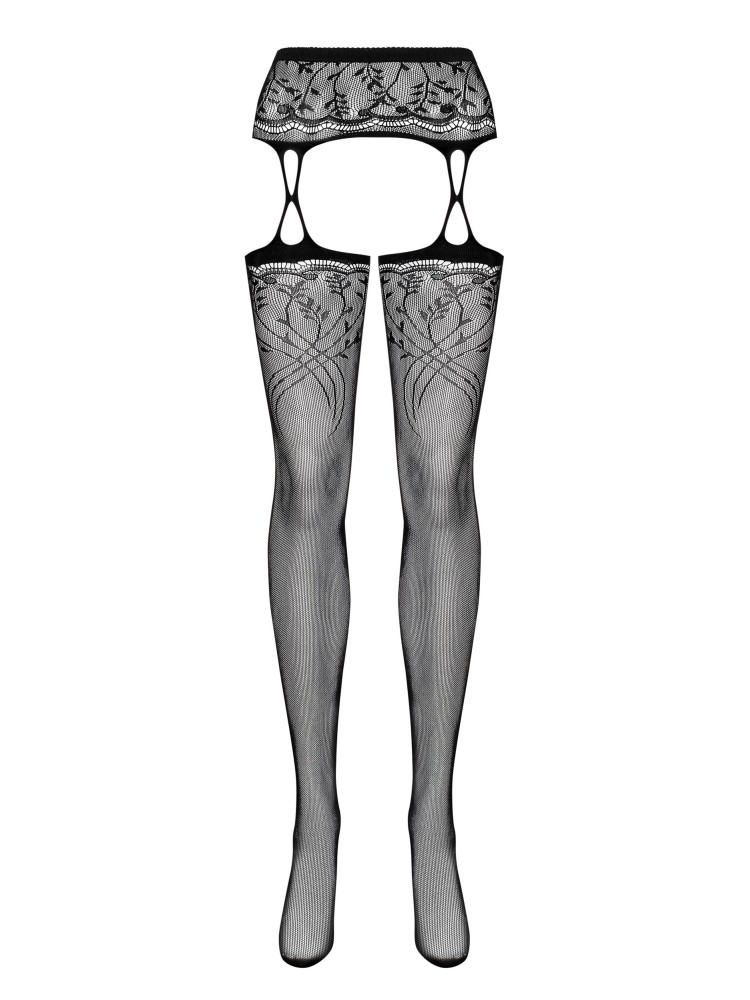 S206 Garter Stockings Czarne S/M/L Obsessive