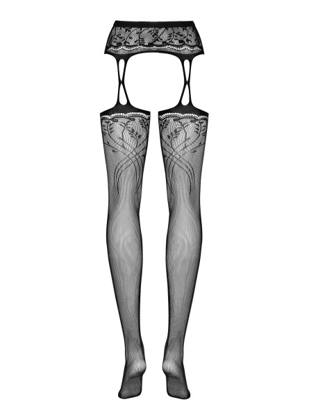 S206 Garter Stockings Czarne S/M/L Obsessive