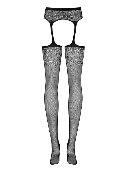 S207 Garter Stockings Czarne S/M/L Obsessive