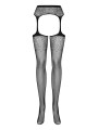 S207 Garter Stockings Czarne Xl/Xxl Obsessive