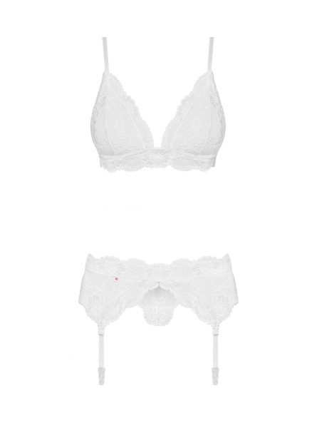 810-Seg Komplet Bielizny Biały S/M Obsessive