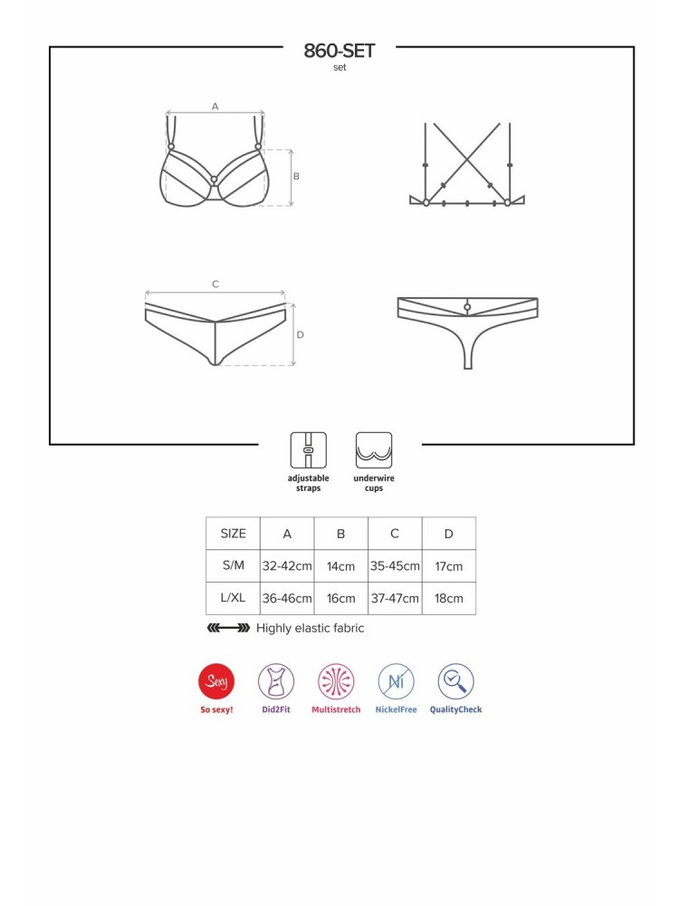 860-Set-2 Komplet Biały L/Xl Obsessive